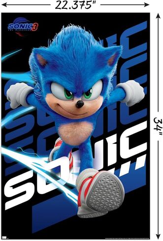 Trends International Sonic The Hedgehog 3 - Sonic Wall Poster, 22.37" x 34.00", Poster & Mount Bundle in Saudi Arabia