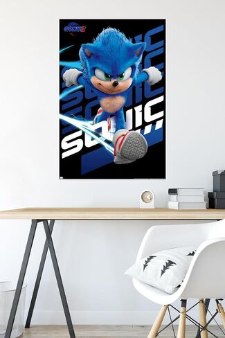 Trends International Sonic The Hedgehog 3 - Sonic Wall Poster, 22.37" x 34.00", Poster & Mount Bundle in Saudi Arabia