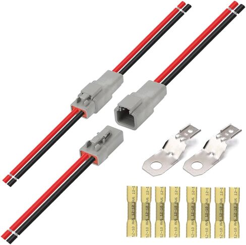 2 Pin DTP Connector Automotive Sealed Electric Plug, 2 Way Male Female Waterproof Connector Wire Harness DTP Series DTP06-2S with 12 AWG Cable Wire, for Car,Truck,Boats,LED Work Light(2 Pairs) in Saudi Arabia