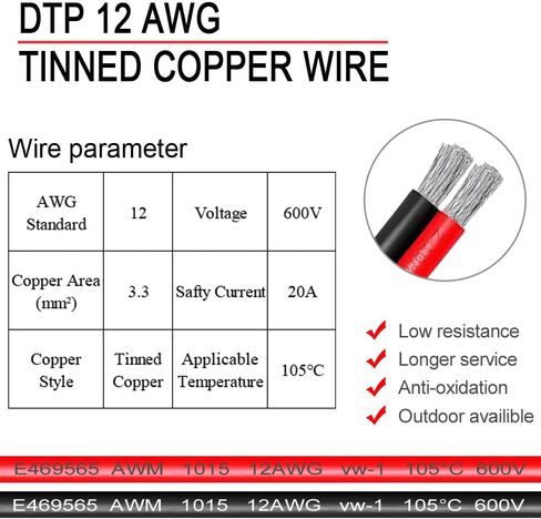 2 Pin DTP Connector Automotive Sealed Electric Plug, 2 Way Male Female Waterproof Connector Wire Harness DTP Series DTP06-2S with 12 AWG Cable Wire, for Car,Truck,Boats,LED Work Light(2 Pairs) in Saudi Arabia