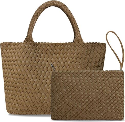 Large Woven Purse for Women, Neoprene Top-handle Shoulder Bag, Braided Handbags and Purses, Travel Hobo Tote Bags in Kuwait