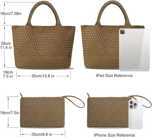 Large Woven Purse for Women, Neoprene Top-handle Shoulder Bag, Braided Handbags and Purses, Travel Hobo Tote Bags in Kuwait