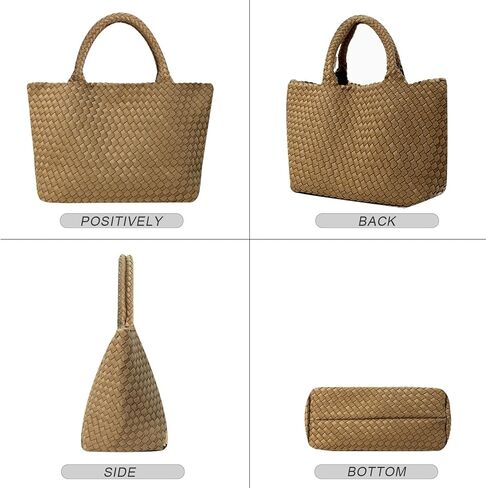 Large Woven Purse for Women, Neoprene Top-handle Shoulder Bag, Braided Handbags and Purses, Travel Hobo Tote Bags in Kuwait