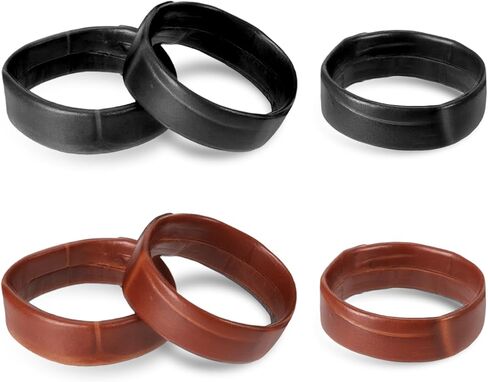 22mm Genuine Leather Watch Band Keepers 6 Pcs Watch Band Retainer Rings for 22mm Watch-Strap (Brown, Black) in Saudi Arabia