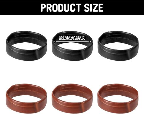 22mm Genuine Leather Watch Band Keepers 6 Pcs Watch Band Retainer Rings for 22mm Watch-Strap (Brown, Black) in Saudi Arabia