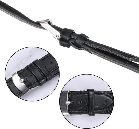 22mm Genuine Leather Watch Band Keepers 6 Pcs Watch Band Retainer Rings for 22mm Watch-Strap (Brown, Black) in Saudi Arabia