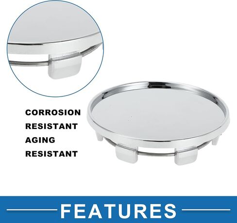 4pcs Universal Wheel Center Hub Cap Durable 69mm 2.72" Outside Diameter Vehicle Hub Covers Car Plastic Chrome Silver Tone in Saudi Arabia