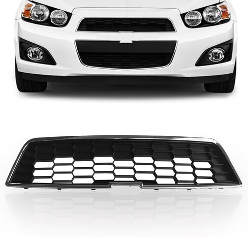 PartsFlow Grille Compatible With 2012-2016 Chevrolet Chevy Sonic Upper Chrome Frame Trim Shell W/Black Insert Grill in Saudi Arabia