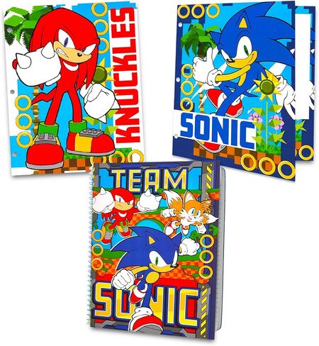 مجموعة حقيبة ظهر Sonic The Hedgehog للأطفال - حزمة مع حقيبة ظهر مقاس 16 بوصة، ومجلدات، ودفتر ملاحظات، وزجاجة مياه، وملصقات، والمزيد | لوازم مدرسية سونيك للأولاد والبنات in Saudi Arabia