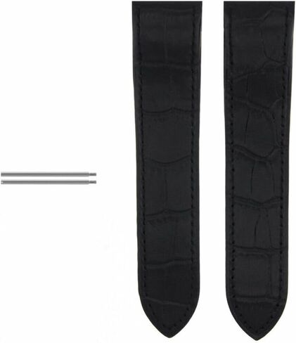 Ewatchparts حزام جلدي 24.5 ملم متوافق مع كارتييه سانتوس 100 كرونو XL 2740 أسود مع برغي in Saudi Arabia