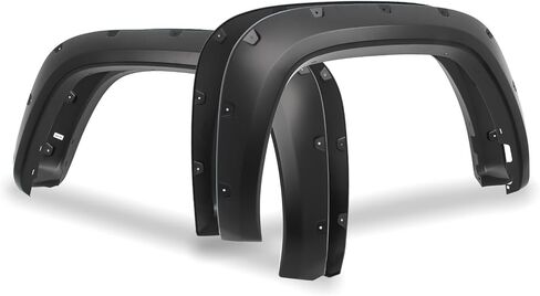 IKON MOTORSPORTS Fender Flares Compatible with 2022-2025 Toyota Tundra All Models, Pocket Style PP Smooth Black Wheel Flare Cover Protector Set, 4 Pcs, Front & Rear in Saudi Arabia