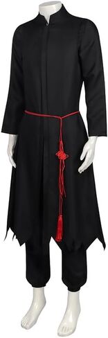 Adult Anime Boy Singers Costume Black Outfits Stage Performance Cosplay Suit Rope Hat Halloween Fullset in Saudi Arabia