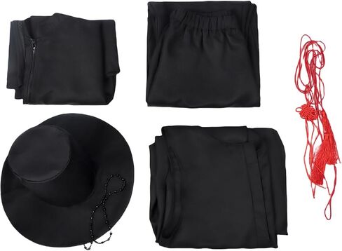 Adult Anime Boy Singers Costume Black Outfits Stage Performance Cosplay Suit Rope Hat Halloween Fullset in Saudi Arabia