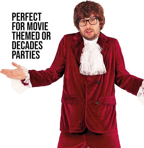 Morph Swinger Costume With Wig Groovy 60s Costumes For Men 60s Costume For Mens Halloween Costumes For Men in Saudi Arabia