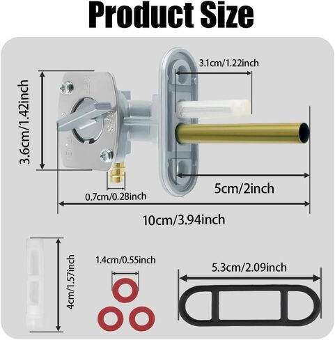 Fuel Tank Petcock Valve, Petcock Fuel Shutoff Valve, Gas Tank Shut Off Switch with Gasket, Motorcycles Accessories Gas Switch Line Plug Assembly Compatible with LTZ400, LTZ 250, YFM 600 in Saudi Arabia
