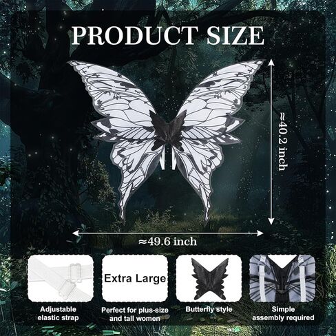YKW Extra Large Fairy Wings Adult Women 47" Butterfly Costume Tinkerbell Halloween Girls Cosplay Angel Wings in Saudi Arabia