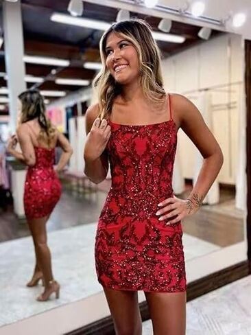 Sparkly Homecoming Dresses for Teens Tight Short Prom Dress 2024 Glitter Cocktail Party Gown in Saudi Arabia