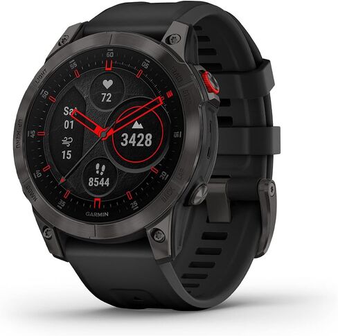 Garmin epix Gen 2، ساعة ذكية نشطة متميزة، ميزات الصحة والعافية، شاشة AMOLED تعمل باللمس، ساعة مغامرة بميزات متقدمة، تيتانيوم أبيض (متجدد) in Kuwait