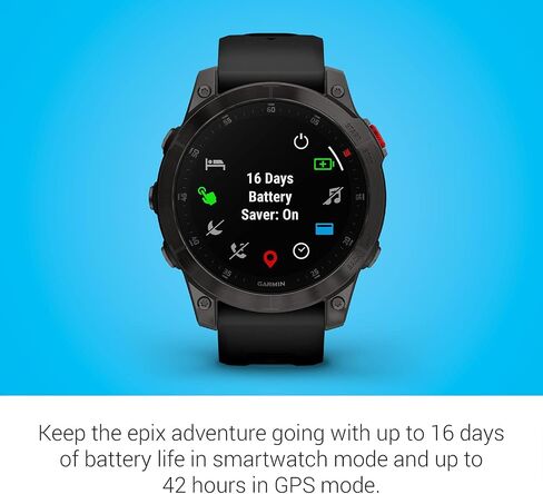 Garmin epix Gen 2، ساعة ذكية نشطة متميزة، ميزات الصحة والعافية، شاشة AMOLED تعمل باللمس، ساعة مغامرة بميزات متقدمة، تيتانيوم أبيض (متجدد) in Kuwait