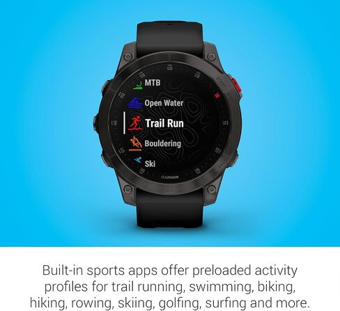 Garmin epix Gen 2، ساعة ذكية نشطة متميزة، ميزات الصحة والعافية، شاشة AMOLED تعمل باللمس، ساعة مغامرة بميزات متقدمة، تيتانيوم أبيض (متجدد) in Kuwait