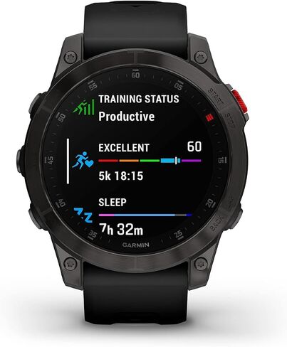 Garmin epix Gen 2، ساعة ذكية نشطة متميزة، ميزات الصحة والعافية، شاشة AMOLED تعمل باللمس، ساعة مغامرة بميزات متقدمة، تيتانيوم أبيض (متجدد) in Kuwait