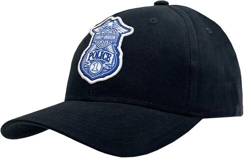 Harley-Davidson Mens Harley Police Patch Adjustable Snapback Baseball Cap, Black in Saudi Arabia