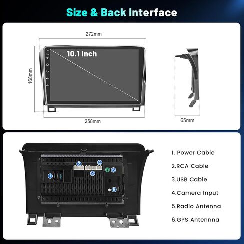 [2G+64G] for Toyota Tundra 2007-2013/Toyota Sequoia 2008-2019 Android Stereo Wireless Carplay, 10.1 Inch Touchscreen GPS Navigation Radio with Android Auto Bluetooth FM RDS Backup Camera in Saudi Arabia