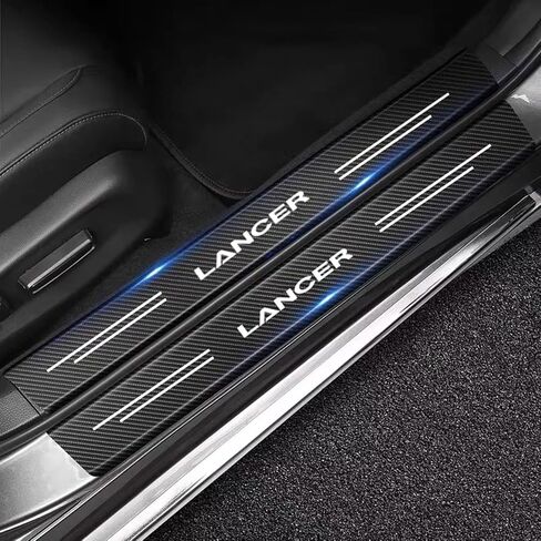 4PCS Carbon Fiber Door Sill Protector for Mitsubishi Lancer Anti-Scratch Threshold Guard Stickers Interior Easy Install Entry Guards Accessories in Saudi Arabia