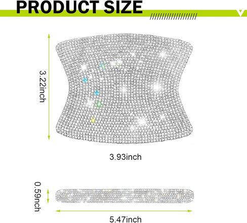 8 PCS Bling Car Door Handle Protector, Anti-Scratch Vehicle Door Handle Protection Sticker, Shiny Rhinestone-Encrusted Vehicle Sticker Decoration, Universal for Most Cars, Trucks (Silver) in Saudi Arabia