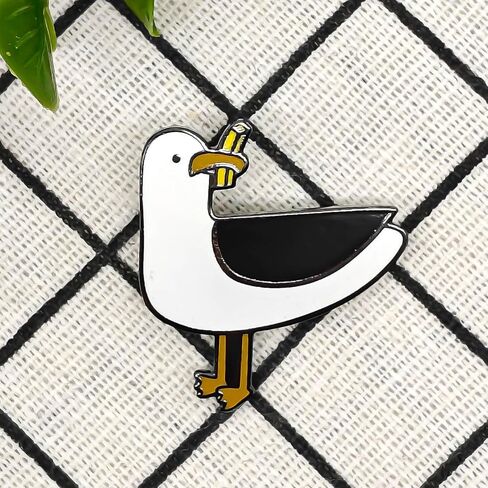 Seagull Enamel Pin - Animal World Series - Enamel Lapel Pin - Plated Badge for Clothing, Bags, and Lanyards in Saudi Arabia