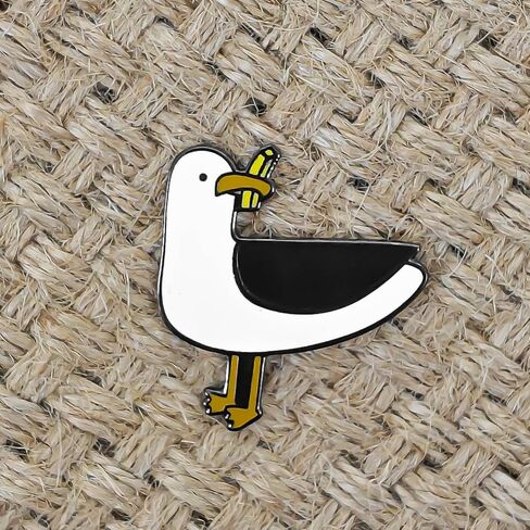 Seagull Enamel Pin - Animal World Series - Enamel Lapel Pin - Plated Badge for Clothing, Bags, and Lanyards in Saudi Arabia