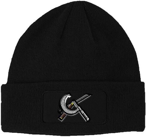 Speedy Pros Patch Beanie Machinist Tools Embroidery Construction Machinist Tools Embroidery Winter Hats Acrylic Skull Cap Hats for Men & Women 1 Size Black Design Only in Saudi Arabia