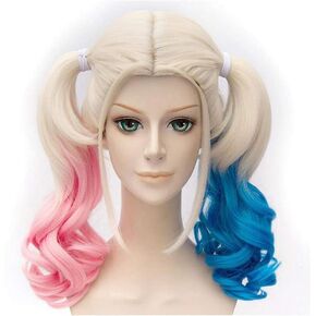 Multi-color Long Curly Ponytail Hair Heat Resistant Wig for Women Halloween Costume Cosplay in Saudi Arabia