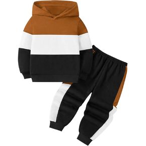 طقم بدلة رياضية نشطة للأولاد من Babioboa مكونة من قطعتين، سويت شيرت بقلنسوة وأكمام طويلة وسروال رياضي للأولاد بمقاسات 5-14 in Kuwait