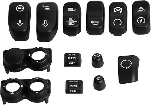 Black Motorcycle Hand Control Switch Housing Button Caps Fit for Harley Touring Road King Electra Street Glide Ultra Limited FLHT FLHX FLHR 2014-2023 in Saudi Arabia
