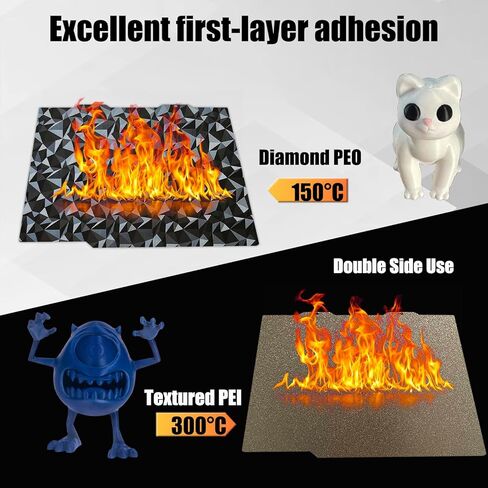 JUUPINE Upgraded 257x257mm H1H Build Plate for Bambu Lab A1 X1 X1C X1E P1P P1S, Double Sided Textured Flake+Galaxy Spring Steel Sheet Flexible Plate for Bambu Lab 3D Printers in Kuwait