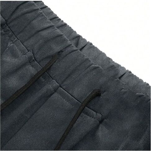 Verdusa Men's Straight Leg Cargo Pants Streetwear Drawstring Waist Long Trousers with Pockets in Saudi Arabia