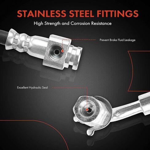 A-Premium Rear Passenger Inner Brake Hydraulic Hose Compatible with Select Ram Models - 3500 2014 2015 2016 2017 2018 - Replace# 68110774AB in Saudi Arabia