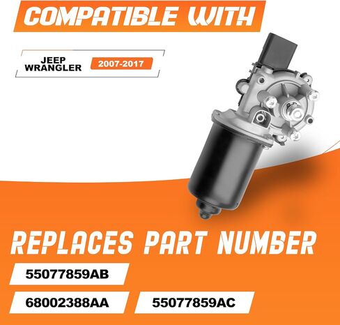 Front Windshield Wiper Motor Fit for Jeep Wrangler 2007-2017, Replace OE Number: 55077859AB; 55077859AC; 68002388AA in Saudi Arabia