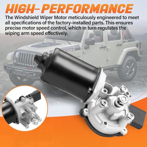 Front Windshield Wiper Motor Fit for Jeep Wrangler 2007-2017, Replace OE Number: 55077859AB; 55077859AC; 68002388AA in Saudi Arabia