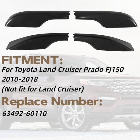 Roof Rack Cover for Toyota Land Cruiser Prado FJ150 2010-2018 Roof Rack Rail End Luggage Protector Cover Cargo Rack Shell Cap Trims Black 4 Pcs in Saudi Arabia