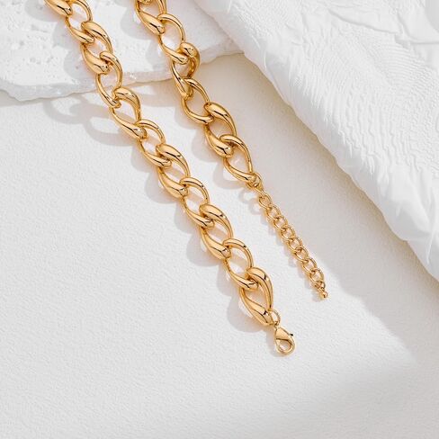 Gold Chunky Chain Necklace,Trendy Statement Jewelry for Women,Ideal Gift for All(N003) in Saudi Arabia