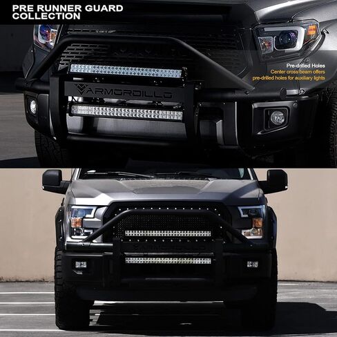 733469494676 متوافق مع 2006-2014 Ford F150 Steel Pre-Runner Bumper Grill Guard مع 32 بوصة 60x CREE LED شريط ضوء الضباب - أسود غير لامع in Saudi Arabia