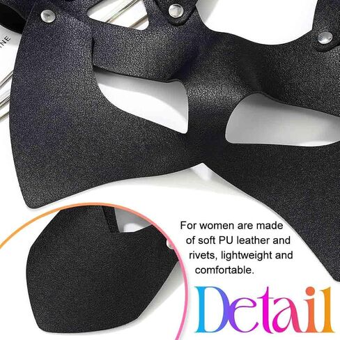 BODIY Leather Cat Mask Black Halloween Masquerade Masks Costume Eye Accessory for Women in Saudi Arabia