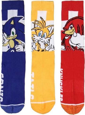 Bioworld Sonic The Hedgehog Adult Checker Board Character Design 3-Pack Crew Socks Mid-Calf For Men And Women in Saudi Arabia