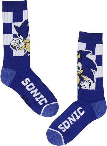 Bioworld Sonic The Hedgehog Adult Checker Board Character Design 3-Pack Crew Socks Mid-Calf For Men And Women in Saudi Arabia