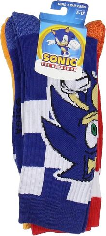 Bioworld Sonic The Hedgehog Adult Checker Board Character Design 3-Pack Crew Socks Mid-Calf For Men And Women in Saudi Arabia