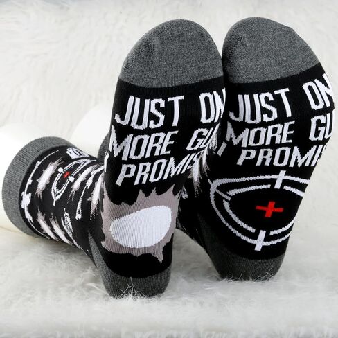 MBMSO Gun Lovers 2 Pairs Just One More Gun I Promise Socks USA Loyal Funny Man Graphic Gift for Dad Husband (US, Numeric, 10.5, 11, Regular, Gun Socks) in Saudi Arabia