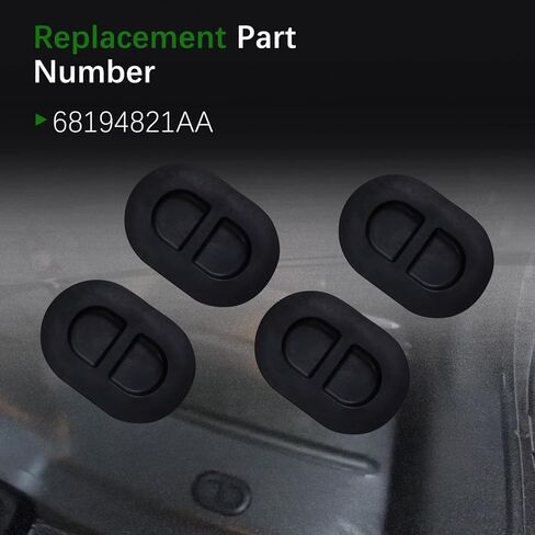 4Pcs Rubber Car Floor Pan Drain Plugs, Compatible with 2007-2018 Jeep Wrangler JK JKU JL, Black, Oval, EPDM Rubber in Saudi Arabia