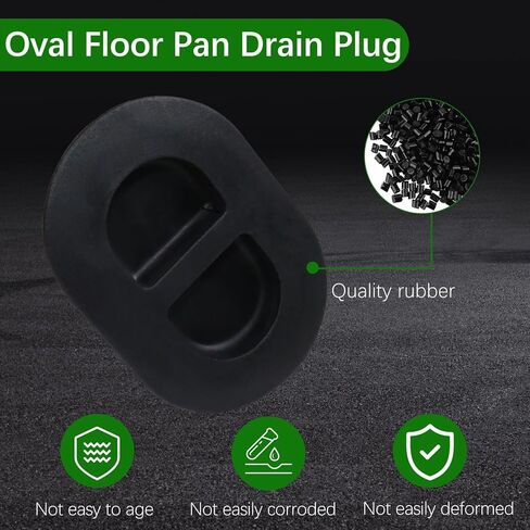 4Pcs Rubber Car Floor Pan Drain Plugs, Compatible with 2007-2018 Jeep Wrangler JK JKU JL, Black, Oval, EPDM Rubber in Saudi Arabia
